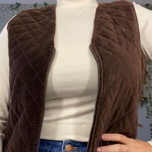 Womens Vest Brown Quilted Size M